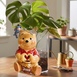 Honey Bear - Personalized Yellow Bear Acrylic Pot & Stake – view 3