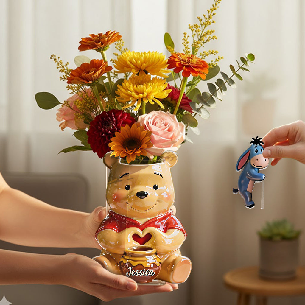 Honey Bear - Personalized Yellow Bear Acrylic Pot & Stake – view 2