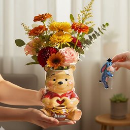 Honey Bear - Personalized Yellow Bear Acrylic Pot & Stake – view 2