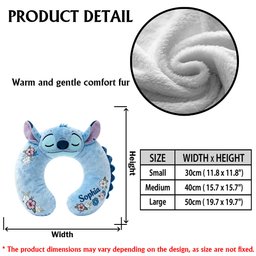 Blue Monster Travel Gift - Personalized Ohana Premium Faux Fur Pillow – view 8