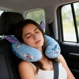 Blue Monster Travel Gift - Personalized Ohana Premium Faux Fur Pillow – view 4