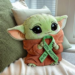 You Matter Green Ribbon - Personalized Mental Health Awareness Premium Faux Fur Pillow – view 7