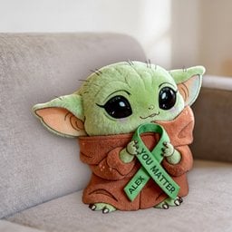 You Matter Green Ribbon - Personalized Mental Health Awareness Premium Faux Fur Pillow – view 4