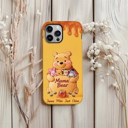 Mama Bear - Personalized Yellow Bear Full Print Phone Case – view 6