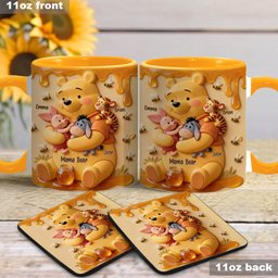 Mama Bear - Personalized Yellow Bear Accent Mug & Coaster – view 3