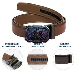 Dark Side - Personalized The Force Leather Belt With Shaped Buckle – view 7