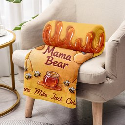 Mama Bear - Personalized Yellow Bear Blanket – view 3