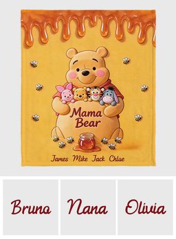 Mama Bear - Personalized Yellow Bear Blanket – view 7