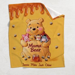 Mama Bear - Personalized Yellow Bear Blanket – view 4