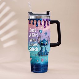Just A Girl Who Loves Blue Monster - Personalized Ohana Tumbler With Handle – view 5