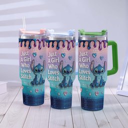 Just A Girl Who Loves Blue Monster - Personalized Ohana Tumbler With Handle – view 2