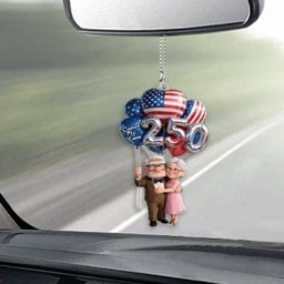 Hanging Balloons Old Couple 250 - Personalized Up Movie Couple Transparent Car Ornament – view 2