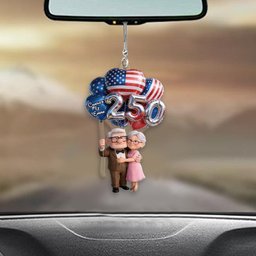 Hanging Balloons Old Couple 250 - Personalized Up Movie Couple Transparent Car Ornament – view 4