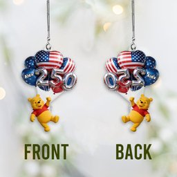 Hanging Balloons Cute Yellow Bear 250 - Personalized Yellow Bear Transparent Car Ornament – view 5