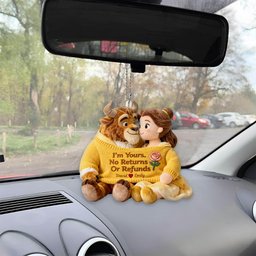 I'm Yours No Returns Or Refunds - Personalized Beauty And The Beast Plush Keychain – view 2