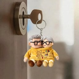 You'll Always Be Stuck With Me - Personalized Up Movie Couple Plush Keychain – view 6