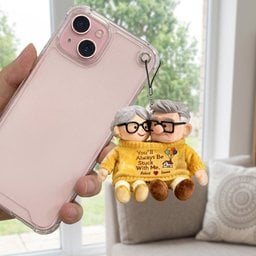 You'll Always Be Stuck With Me - Personalized Up Movie Couple Plush Keychain – view 3