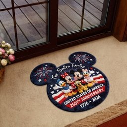 USA 250th Anniversary - Personalized Mouse Shaped Doormat/ Rug – view 2