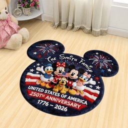 USA 250th Anniversary - Personalized Mouse Shaped Doormat/ Rug – view 7