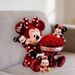 Cute Cartoon Mom - Personalized Mouse Premium Faux Fur Pillow – view 4