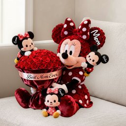 Cute Cartoon Mom - Personalized Mouse Premium Faux Fur Pillow – view 2