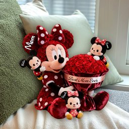 Cute Cartoon Mom - Personalized Mouse Premium Faux Fur Pillow – view 7