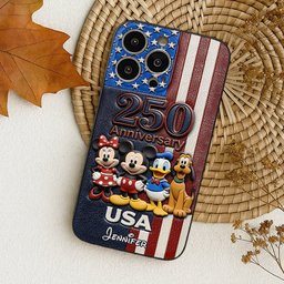 Friends 250 Anniversary - Personalized Mouse 3D Embossed Leather Phone Case – view 2