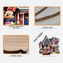 Celebrate 250th Anniversary - Personalized Mouse Custom Shaped Wood Sign – view 4