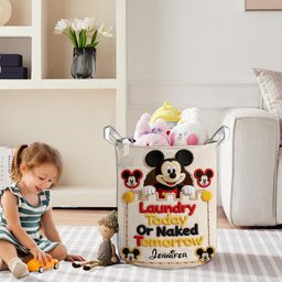 Laudry Today Or Naked Tomorrow - Personalized Mouse Storage Basket – view 3