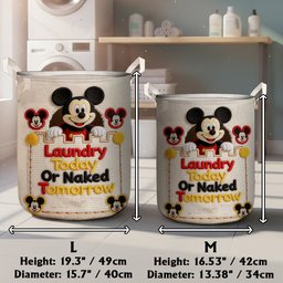 Laudry Today Or Naked Tomorrow - Personalized Mouse Storage Basket – view 7
