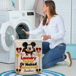 Laudry Today Or Naked Tomorrow - Personalized Mouse Storage Basket – view 6