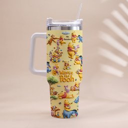 Honey Bear - Personalized Yellow Bear Tumbler With Handle – view 3