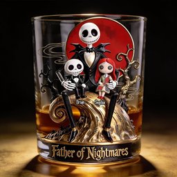 Father Of Nightmares - Personalized Nightmare Whiskey Glass