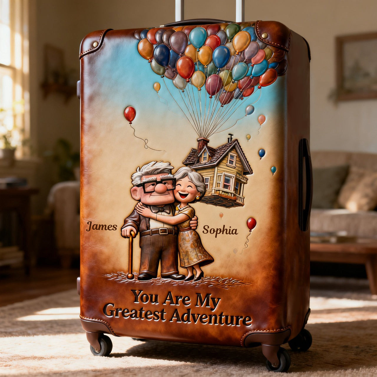 You Are My Greatest Adventure - Personalized Up Movie Couple Luggage Cover