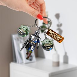 Galaxy Father’s Day - Personalized The Force Premium Keychain With Charms – view 2