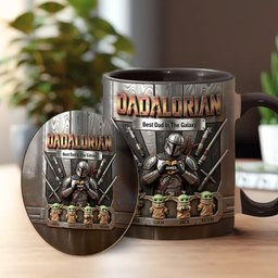 Best Dad In The Galaxy - Personalized The Force Accent Mug & Coaster – view 2