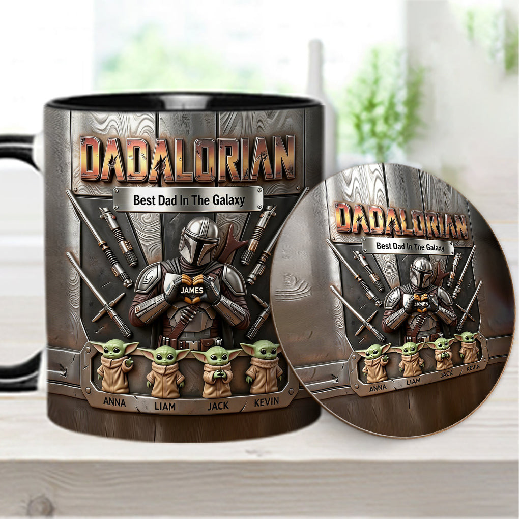 Best Dad In The Galaxy - Personalized The Force Accent Mug & Coaster – view 16
