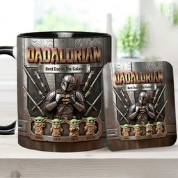 Best Dad In The Galaxy - Personalized The Force Accent Mug & Coaster – view 8