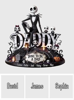 Daddy Gift, Bone To Be A Dad - Personalized Nightmare Custom Shaped Acrylic Plaque – view 7