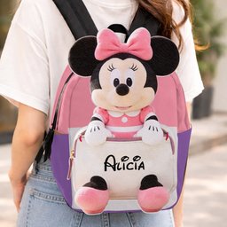 Always Have Your Back - Personalized Mouse Changeable Leather Patch Backpack – view 5