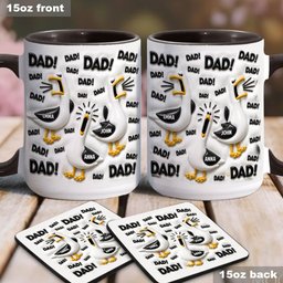 Funny Seagull Gift For Dad - Personalized Father Accent Mug & Coaster – view 4