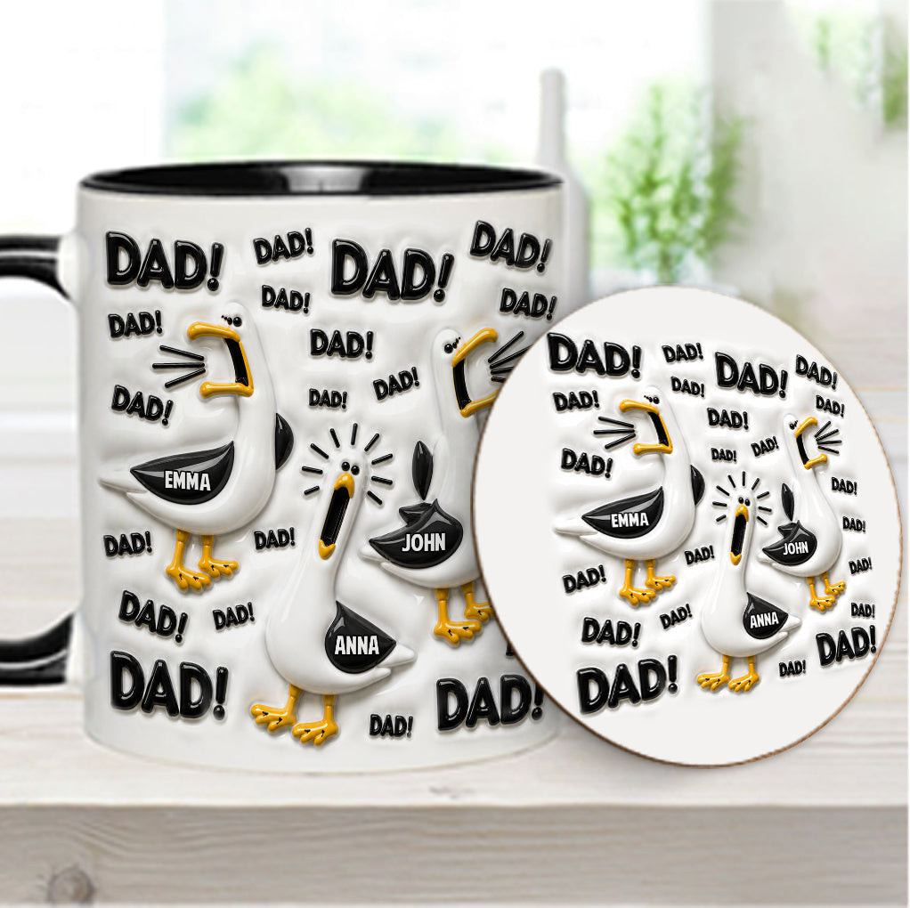 Funny Seagull Gift For Dad - Personalized Father Accent Mug & Coaster – view 16