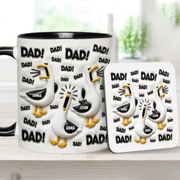 Funny Seagull Gift For Dad - Personalized Father Accent Mug & Coaster – view 8