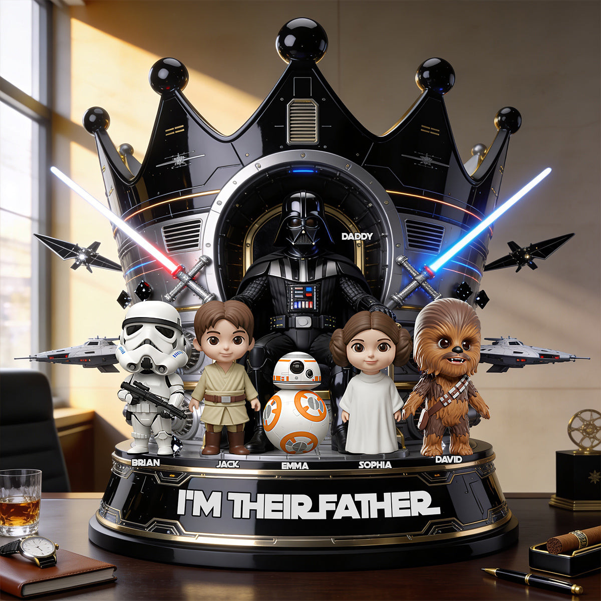 I'm Their Father/Grandpa - Personalized The Force Custom Shaped Acrylic Plaque