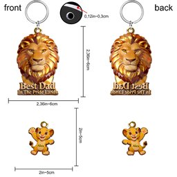 Best Dad In The Pride Land - Personalized Premium Keychain With Charms – view 6