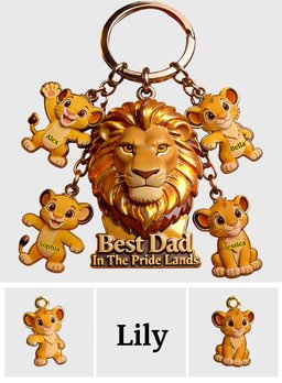 Best Dad In The Pride Land - Personalized Premium Keychain With Charms – view 7