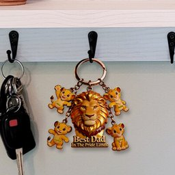 Best Dad In The Pride Land - Personalized Premium Keychain With Charms – view 5