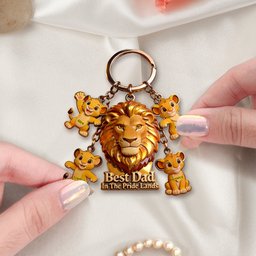 Best Dad In The Pride Land - Personalized Premium Keychain With Charms – view 3