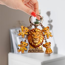 Best Dad In The Pride Land - Personalized Premium Keychain With Charms – view 2