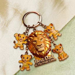 Best Dad In The Pride Land - Personalized Premium Keychain With Charms – view 4
